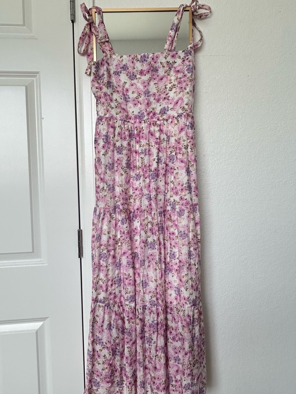 NWT By the River Floral Midi Dress Smocked Tie Strap Cottagecore Size M